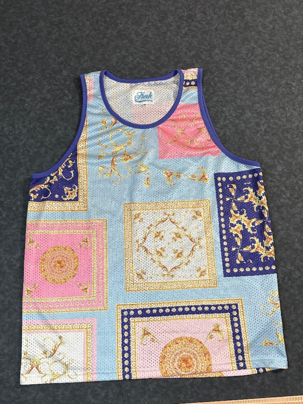 Fresh Prints of Bel-Air Tank Top with Baroque Patchwork Print Size Medium